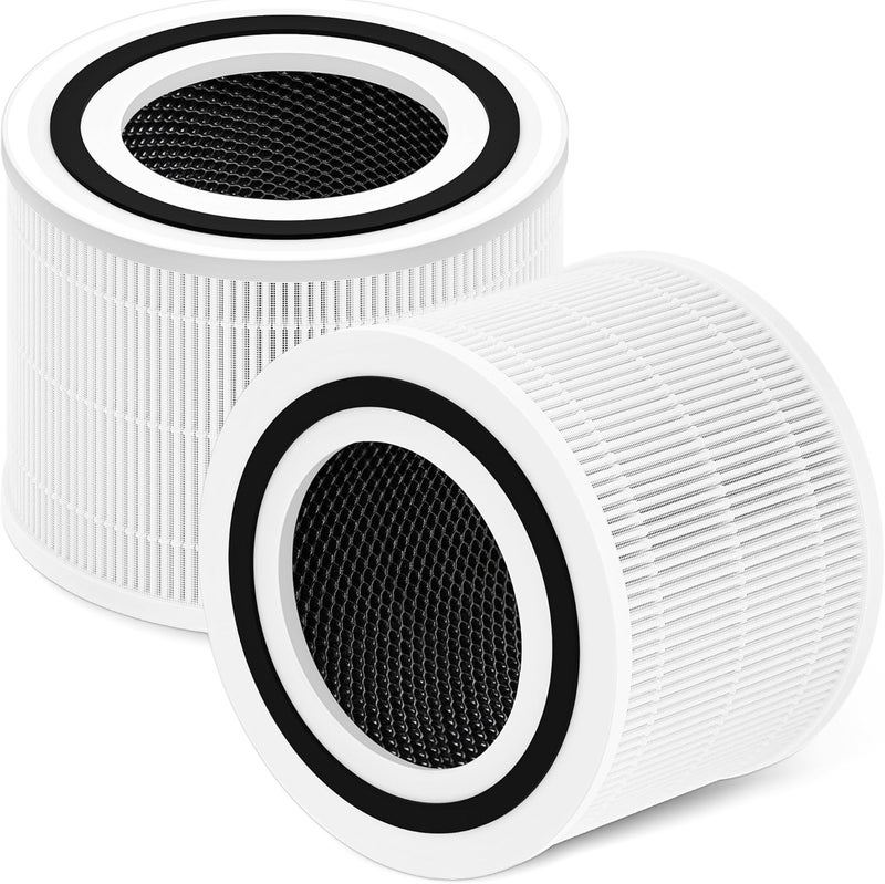 Improvedhand Core 300 Replacement Filter for LEVOIT Core 300S and Core 300-P Air Purifier, 3-in-1 H13 True HEPA Filter Replacement, Compared to Part # Core 300-RF, 2 Pack, White, By - Image 1